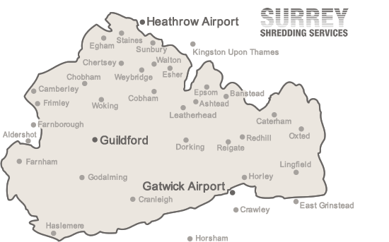 Map of Surrey